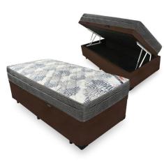 Imagem de Cama Box Com Ba  Solteiro + Colch o De Molas Ensacadas - Orto