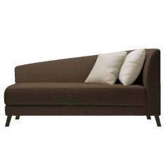 Imagem de Recamier Heitor 140cm Com Almofada Lado Esquerdo Suede Cor Marrom/bege