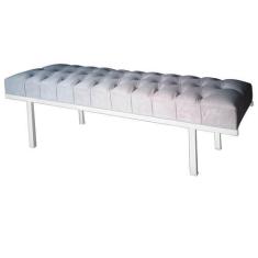 Imagem de Recamier Queen Bege Suede Liso Base De Metal Cinza Barrow Vintage - Rb