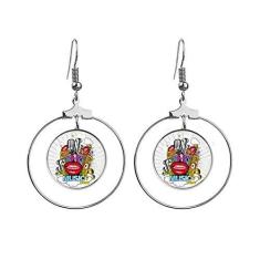 Imagem de Graffiti Street Brincos estéreos de boca colorida com argola pendurada, joia circular