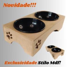 Imagem de Comedouro De Chão Duplo Para Gatos/ Cachorros Porte Pequeno - Stillo A