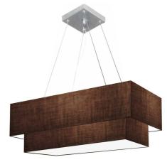Imagem de Lustre Duplo Retangular Md-4322 99X40 80X30 Bivolt Café