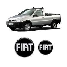 Imagem de Par Emblemas Fiat Strada Adesivos Resinados /05 Black Piano