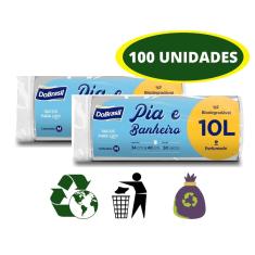 Imagem de Saco de Lixo 100 Unidades Perfumado Pia e banheiro 10 Litros