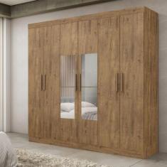 Imagem de Guarda Roupa Casal Espelho 6 Portas 2 Gavetas Genebra Maxel - Maxel Mó