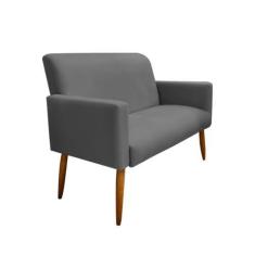 Imagem de Namoradeira Malibu Decorativa 2 Lugares Suede Cinza Grafite - Maitê Mo