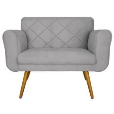 Imagem de Namoradeira Decorativa Estofada Para Sala Estar Isabella Suede Cinza -
