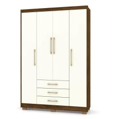 Imagem de Guarda Roupa 4 Portas Espanha Imbuia Champanhe Vila Rica