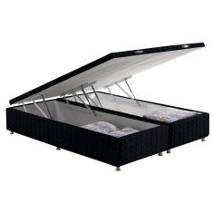 Imagem de Cama Box Baú Universal King Bordado Black (193x203x35) - Anjos