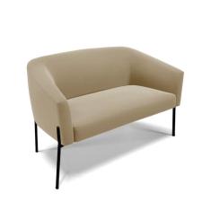 Imagem de Sofá Namoradeira 2 Lugares Pé de Ferro Preto Stella Suede Marrom Rato D03 - D'Rossi