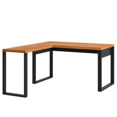 Imagem de Escrivaninha Cleveland Em L Cor Freijo Com Preto Fosco 135 Cm - 62326