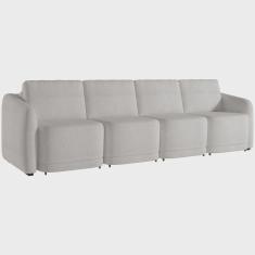 Imagem de Sofá Cama para Sala de Estar 5 Lugares 436cm Montserrat K01 Bouclê Creme - Lyam Decor