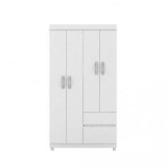 Imagem de Guarda roupa lotus 4 portas solteiro branco - DEMOBILE
