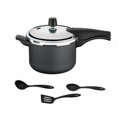 Imagem de Panela De Pressão 4,5l Alumínio Antiaderente Grafite + 3 Utensílios - Tramontina