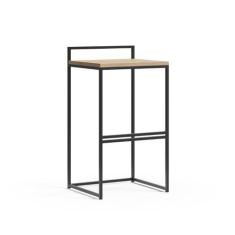 Imagem de Banqueta Detail Madeira Várias Cores Base Aço Prata Tam: G - Datelli D