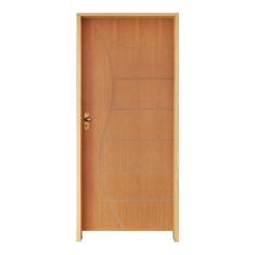 Imagem de Kit Porta de Madeira 210x62cm Batente 14cm Fechadura Golf Belissima 12 Rodam Imbuia