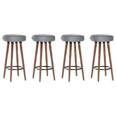 Imagem de Kit 4 Banquetas Moderna Alta Roma Slim Cinza 70cm