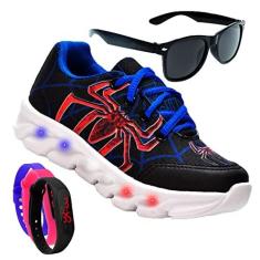 Imagem de Tenis De Led Led Masculino Aranha Meninos Estilo Original + Brindes