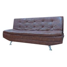 Imagem de Sofá Cama Valencia 3 Lugares Reclinável Material Sintético Marrom Claro