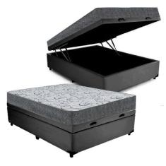 Imagem de Cama Box Baú Casal Colchão Espuma D33 Maxx Kansas + Box Sintético 77X1