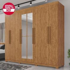 Imagem de Guarda-Roupa De Casal 100% Mdf 8 Portas 4 Gavetas Itália Com Espelho