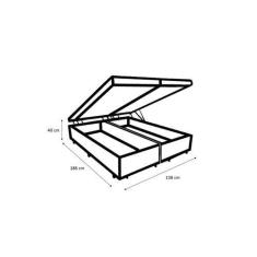 Imagem de Cama Box Baú Casal 138 Bipartido Tecido Sintético Branco Com Colchão O