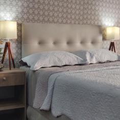 Imagem de Cabeceira King 195 Cama Box Berlim Botone Bege Corano Com Pés Rbl
