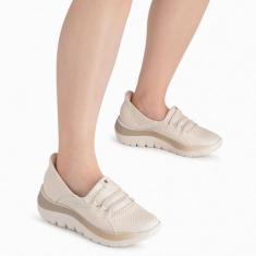 Imagem de Tênis Feminino Casual Piccadilly SlipFit Calce Sem as Mãos, Off white,