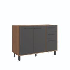 Imagem de Balcão De Cozinha 3 Portas 2 Gavetas 120cm Havana - Casamia