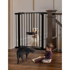 Imagem de Portão para bebês BABELIO Extra Tall 91 cm com porta para gatos 75-102