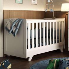 Imagem de Berço Mini Cama Padrão Americano 100% Mdf 2 Em 1 Retrô Móveis Peroba Branco Brilho Branco Brilho