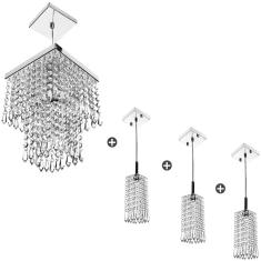 Imagem de Kit 3 Pendentes Clearcrillic + Pendente Marrycrilic