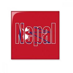 Imagem de Decalque brilhante de ejo de cerâmica com nome da bandeira do Nepal