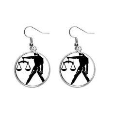 Imagem de Brinco de prata com símbolo do zodíaco da Constellation Libra Joia feminina