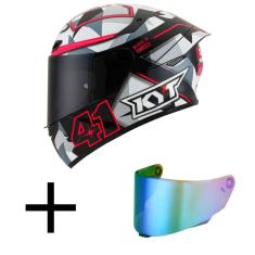 Imagem de Capacete KYT TT Course Espargaro 2018 Fuxia Mais Viseira Camaleão