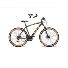 Imagem de Bicicleta Aro 29 Ksw Xlt Alumínio 24v Câmbios Shimano Garfo Suspensão Pneu Faixa Bege Preto-laranja 15