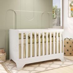 Imagem de Berço Mini Cama 3 em 1 Americano MDF Popy Retrô Móveis Peroba, Branco 