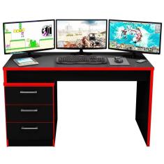 Imagem de Mesa Computador Notebook Desk Game Drx 5000 Preto Vermelho