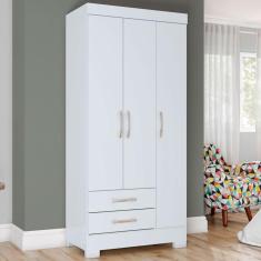 Imagem de Guarda-roupa Solteiro Sensi 3 Portas 2 Gavetas Flex Branco/rosa Chá - Briz