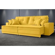 Imagem de Sofá Palermo 2,40m Retrátil e Reclinável Velosuede Canario - netsofas