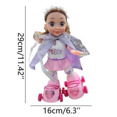 Imagem de Boneca de patins infantis Música brilhante Brinquedo de boneca de menina fofa multifuncional