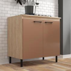 Imagem de Balcão 2 Portas 80cm Maysa Aveiro Oak/Terracota