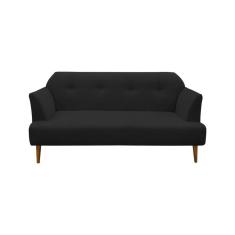 Imagem de Sofá Bréscia Corino Preto 3 Lugares - Premium