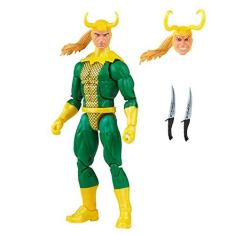 Imagem de Boneco Marvel Legends Series Retrô Figura de 15 cm com Acessórios - Loki - F5883 - Hasbro, Verde e amarelo