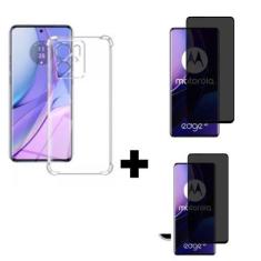 Imagem de 2Un Pelicula Fosca Privacidade + 1Un Capa Anti Impacto Para Moto Edge