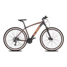 Imagem de Bicicleta Aro 29 Ksw Xlt 24v K7 Câmbios Shimano Freio Hidráulico Garfo com Trava Pneu Faixa Bege - Preto/Laranja