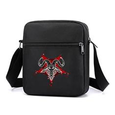 Imagem de Bolsa transversal gótica mini bolsa carteiro bolsa gótica com alças ajustáveis, Preto