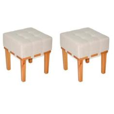 Imagem de Kit 2 Puff Banquetas Para Sala Quadrado Apoio Para Os Pés 45 cm - Sann