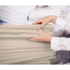 Imagem de Lençol Casal Bege Clinica Hospital Algodão Percal 150 Fios