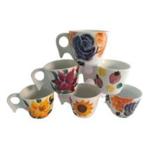 Imagem de Xícaras de chá kit 6 unidades Porcelana DECORADO ARTESANAL ALEATÓRIO F